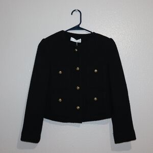 Mango Black Blazer with Gold Buttons